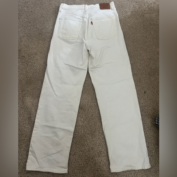 White Levi Wide Leg Jeans - Picture 2 of 2
